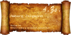 Amberg Zsigmond névjegykártya